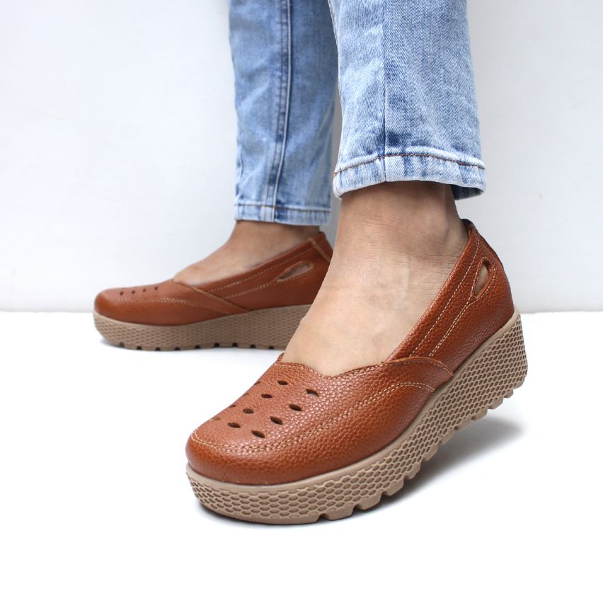 Mocasin Puro Cuero 1010 Caramelo - Stock