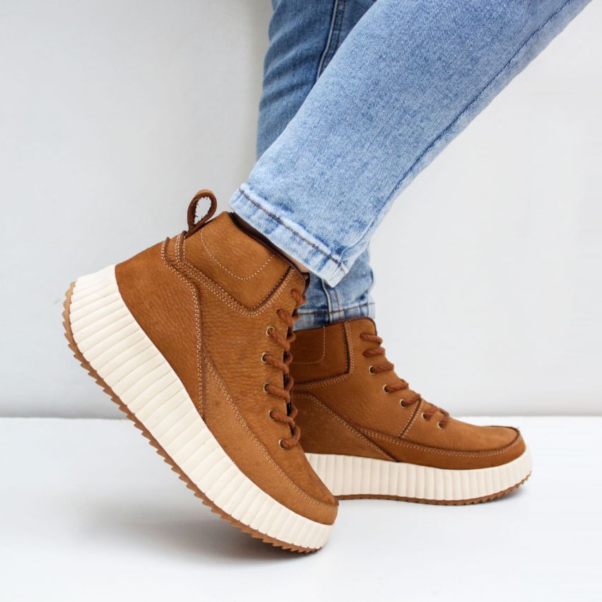 Botin Cuero 1072  Caramelo - Stock