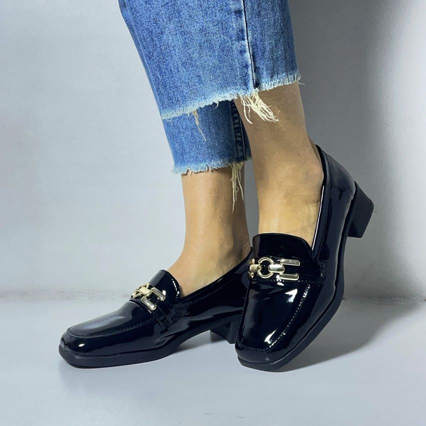 Mocasín Puro Cuero 1065 Ch Negro - Stock