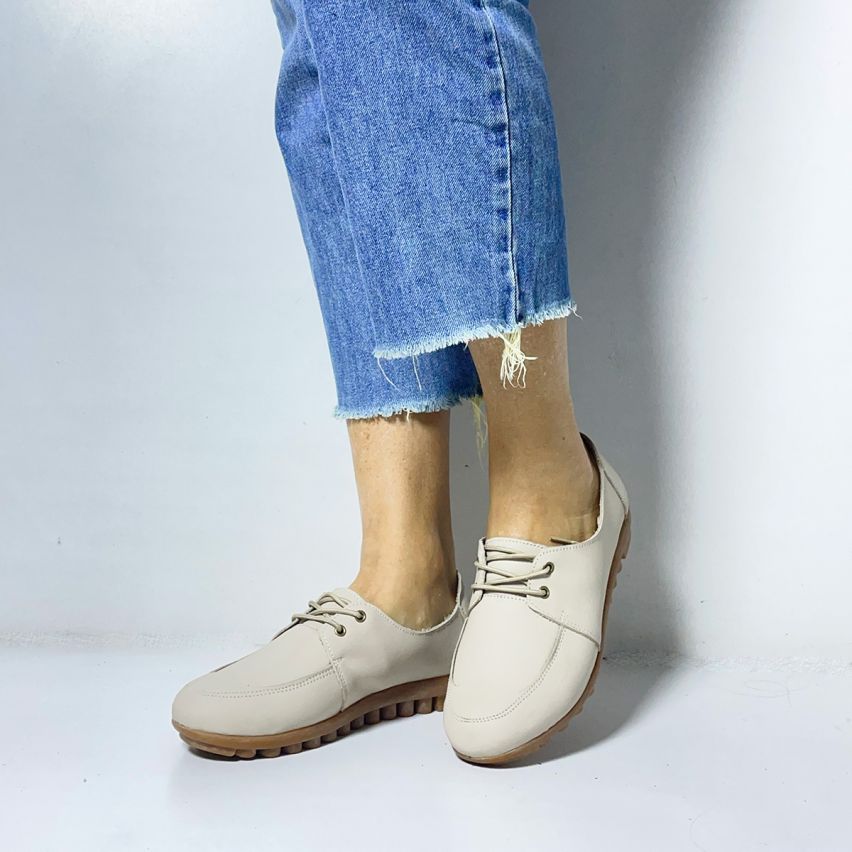 Zapato Puro Cuero 1066 Hueso - Stock