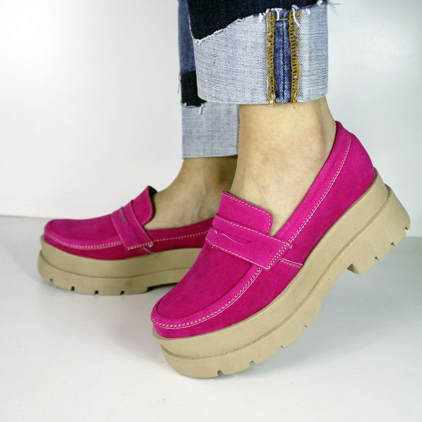 Mocasin Cuero 1067 Fucsia - Stock