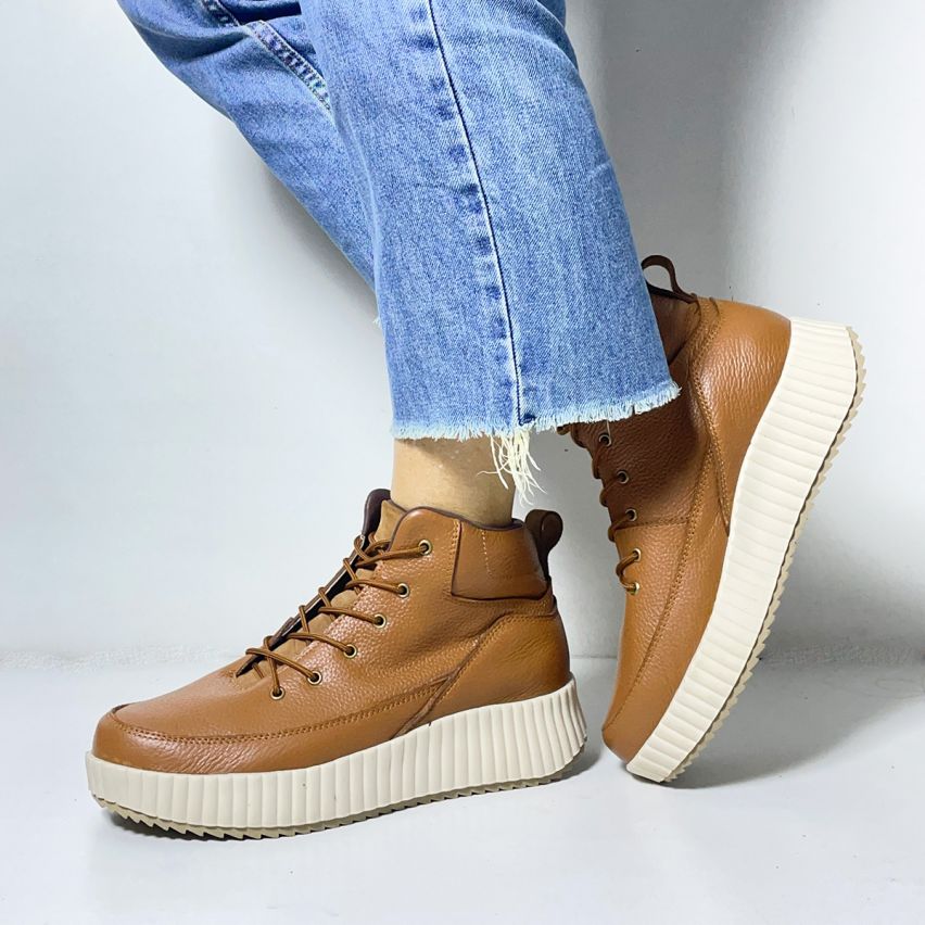 Botin Puro Cuero 1072C Caramelo - Stock