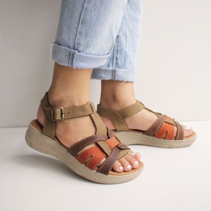 sandalia Puro Cuero 1085 Natural - Stock