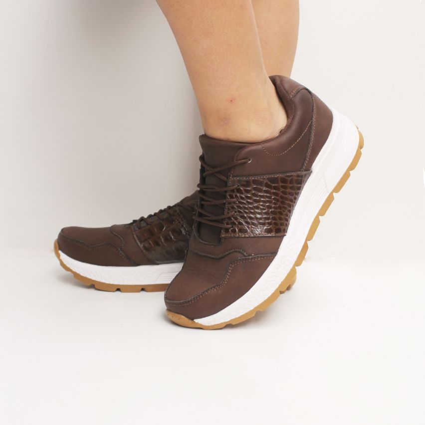 Zapatilla Cuero 1109 Marron  A  - Stock