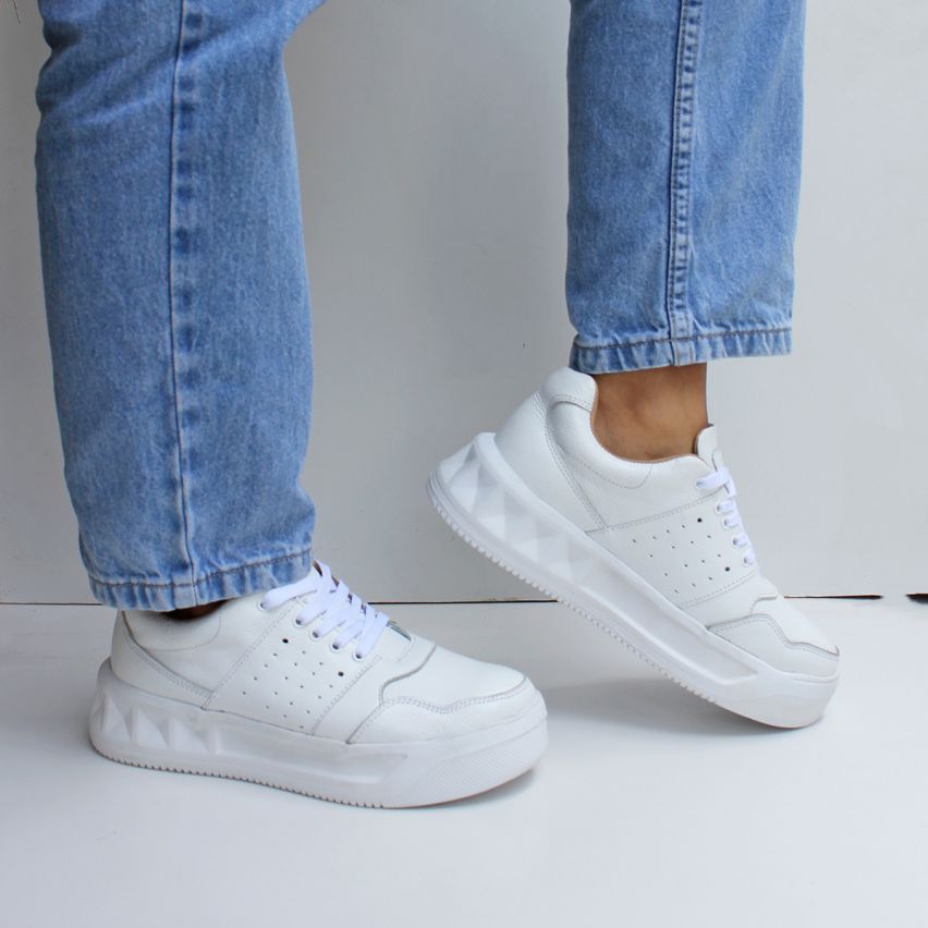 Zapatilla Cuero 1109 Blanco - Stock