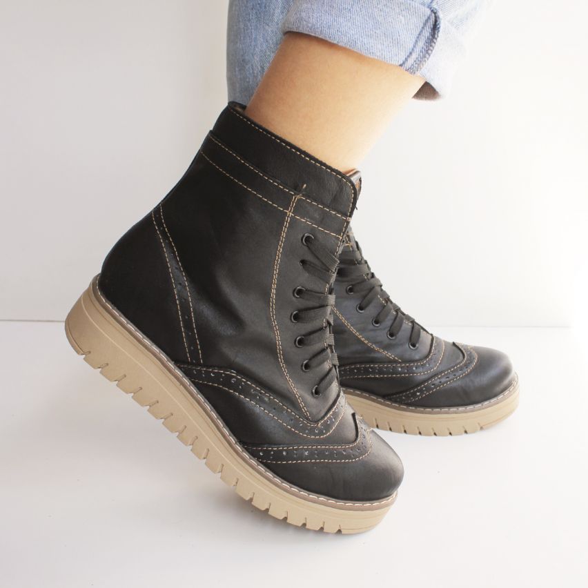 Botin Puro Cuero 1123 Negro - Stock