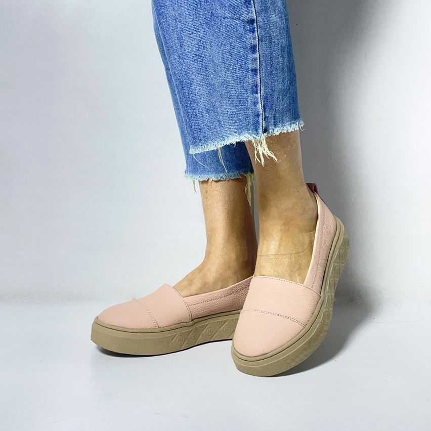 Mocasín Puro Cuero 1126 Nude - Stock