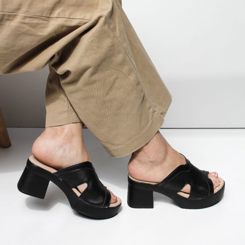 sandalia Puro Cuero 1131 Negro B - Stock
