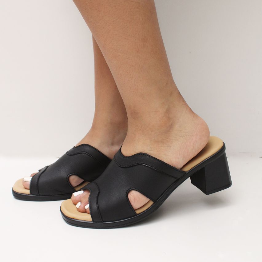 sandalia Puro Cuero 1131B Negro- Stock