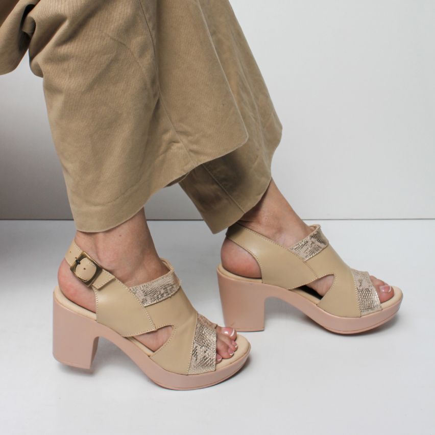 sandalia Puro Cuero 1134 Natural - Stock