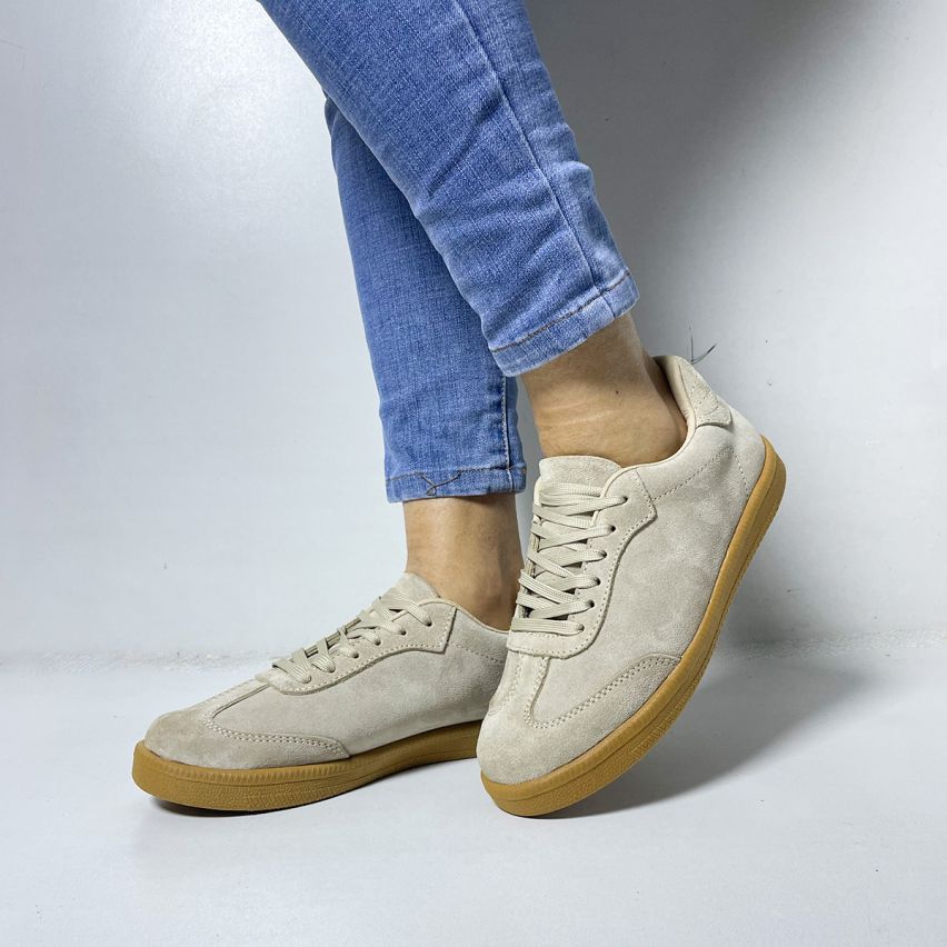 Zapatilla Cuero 1167A Arena - Stock
