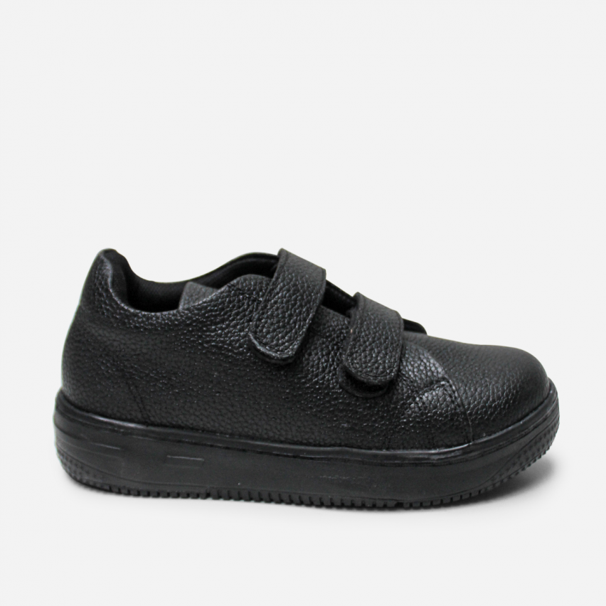Zapatilla Cuero 104. Negro - Stock