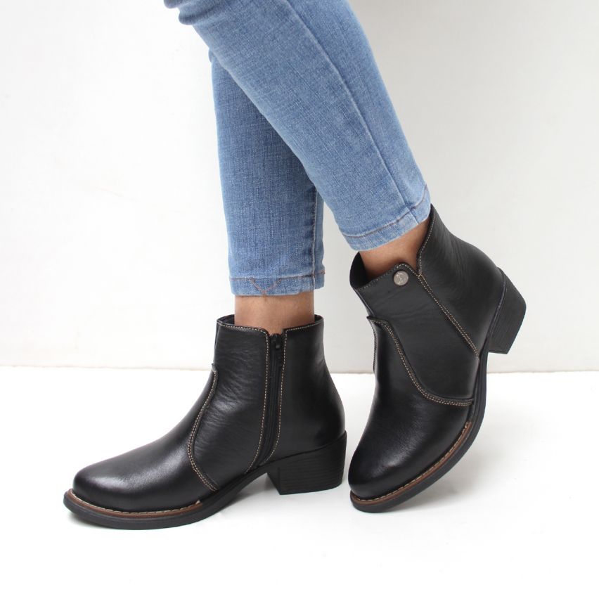 Botin Cuero  887 NEGRO - Stock