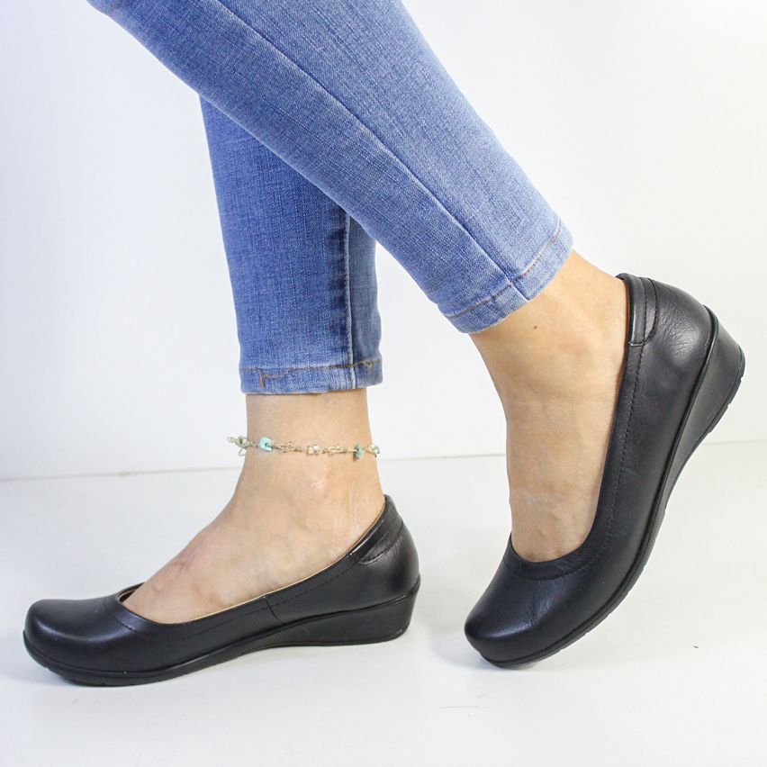 Balerina Cuero 328 Negro  - Stock