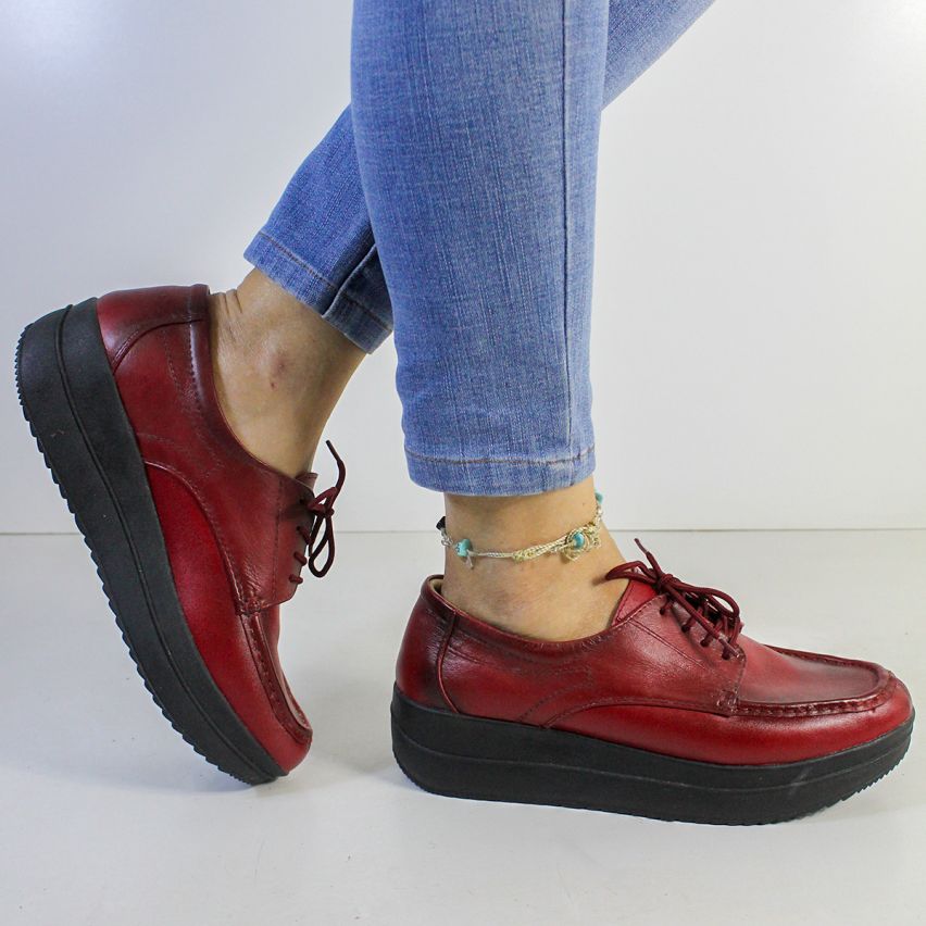 Zapato  Cuero 343 Rojo - Stock