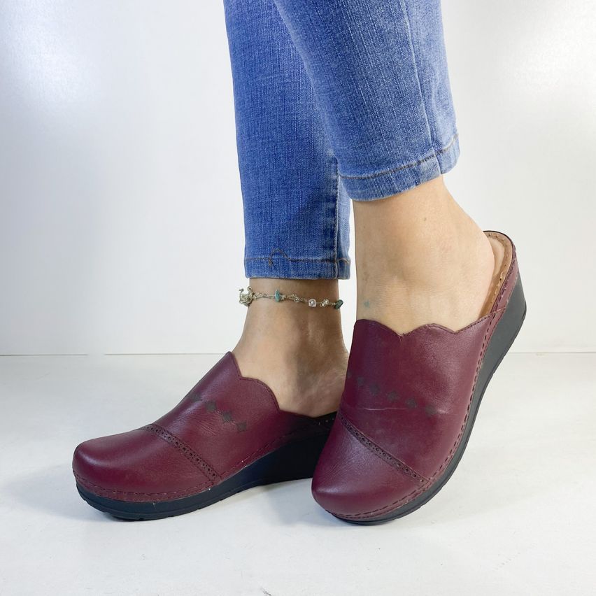 Zapato  Cuero 348 Vino - Stock