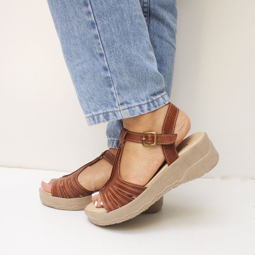 sandalia  Cuero 366 Caramelo A - Stock