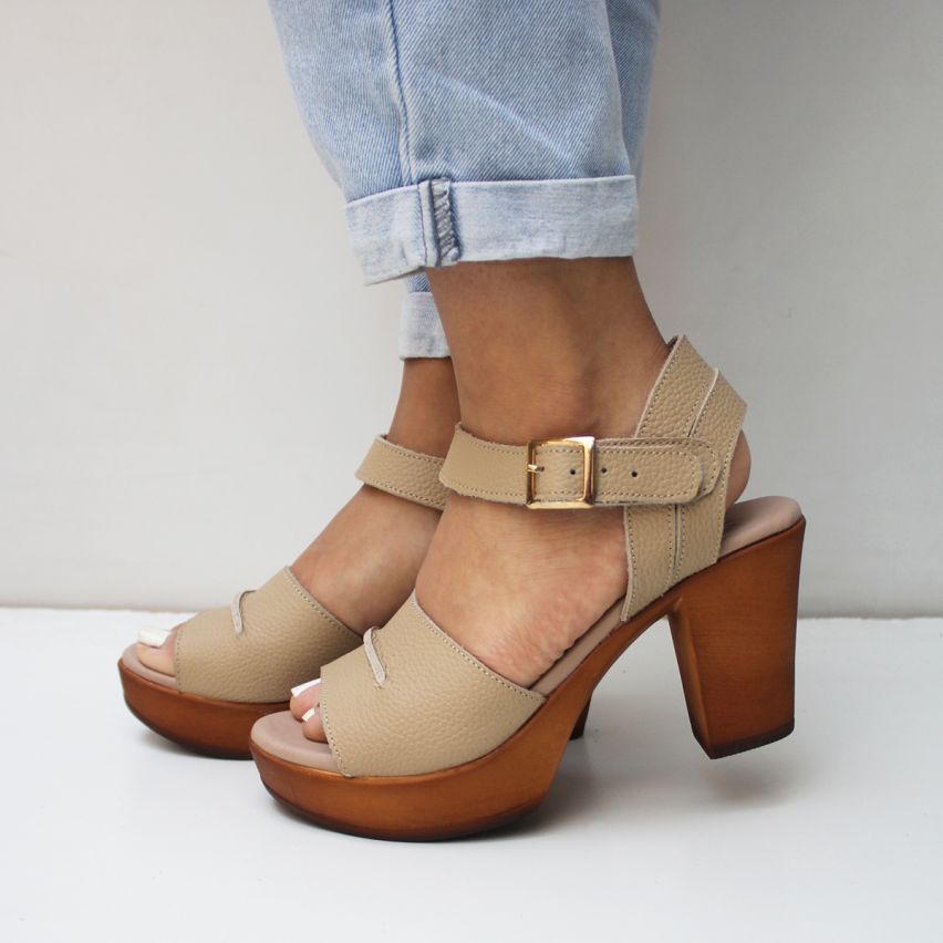 sandalia Puro Cuero 370  Natural - Stock