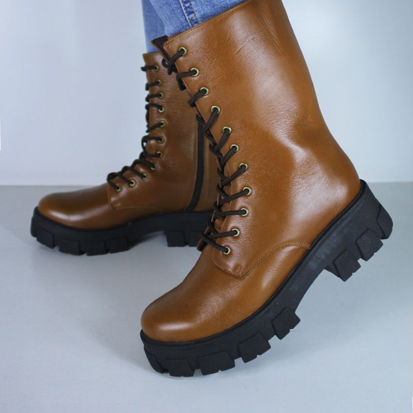 Botas Puro Cuero 414  Caramelo - Stock