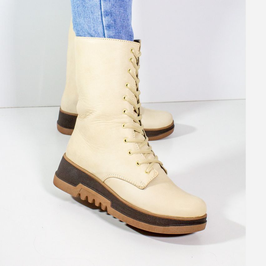 Botas Puro Cuero 414 Hueso - Stock