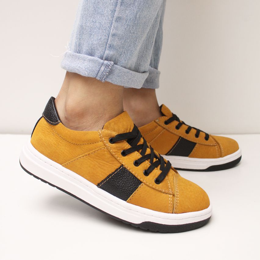 Zapatilla Cuero 442 Amarillo A - Stock