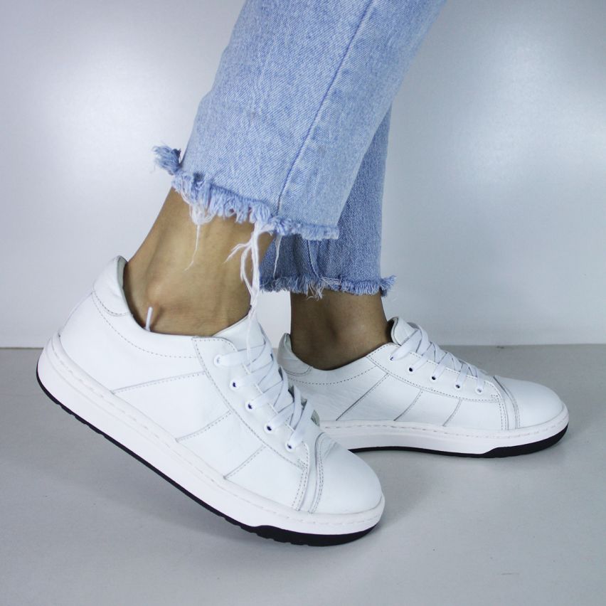 Zapatilla Cuero 442  Blanco - Stock