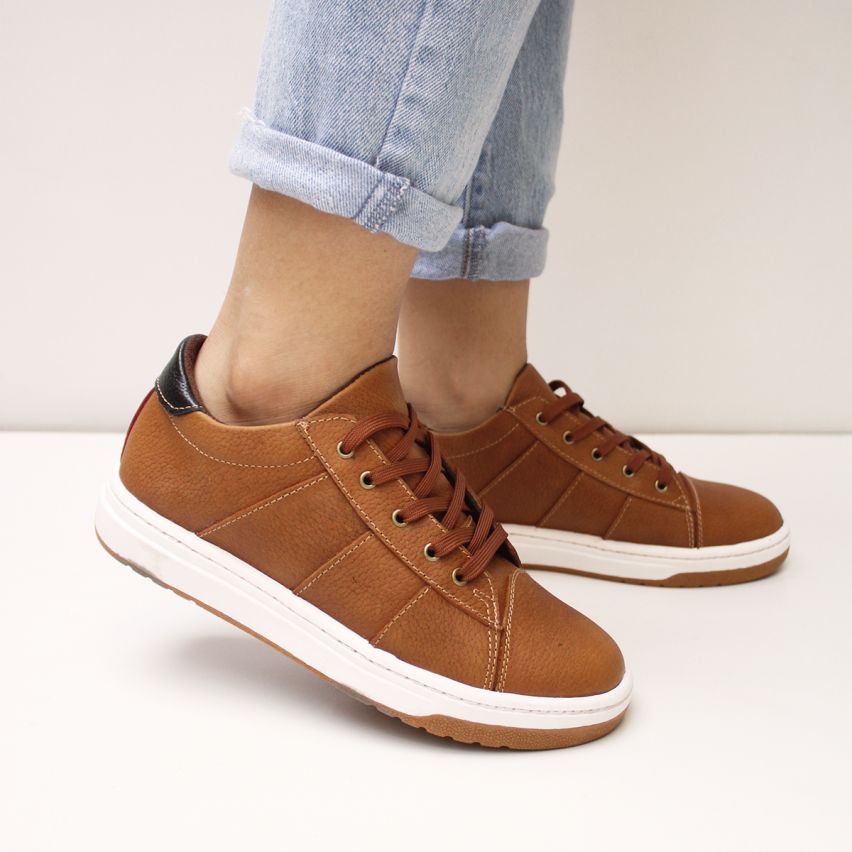 Zapatilla Cuero 442 Caramelo A - Stock