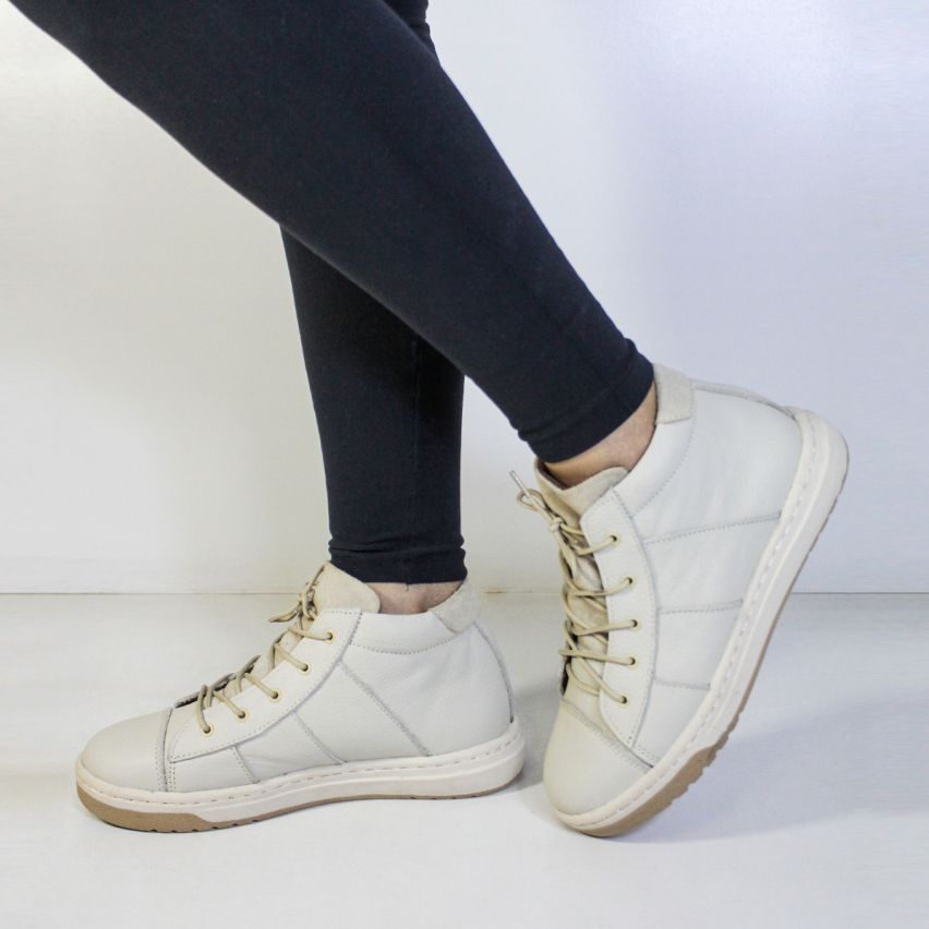 Zapatilla Cuero 442 Hueso - Stock