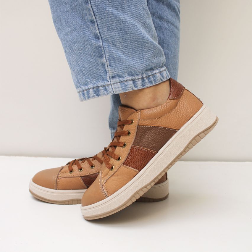 Zapatilla Cuero 442 Natural - Stock