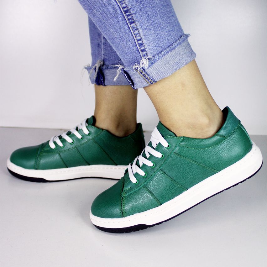 Zapatilla Cuero 442 Verde - Stock