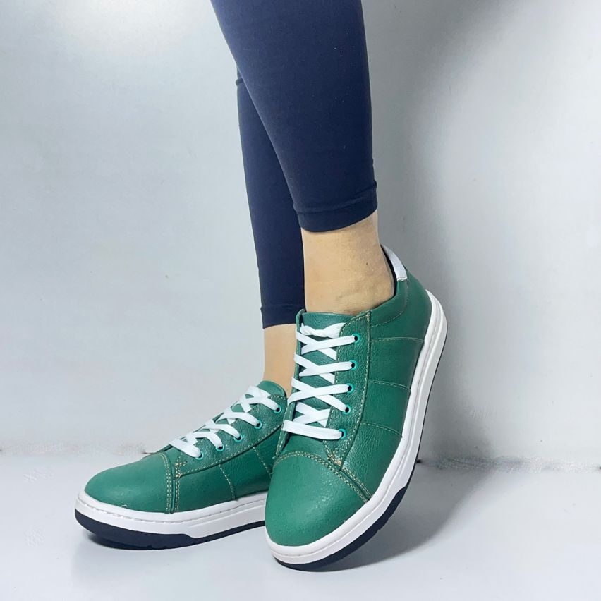 Zapatilla Cuero 442v Verde - Stock