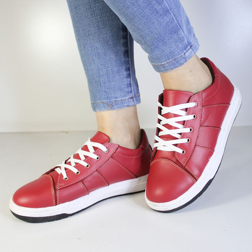 Zapatilla Cuero 442 Rojo - Stock