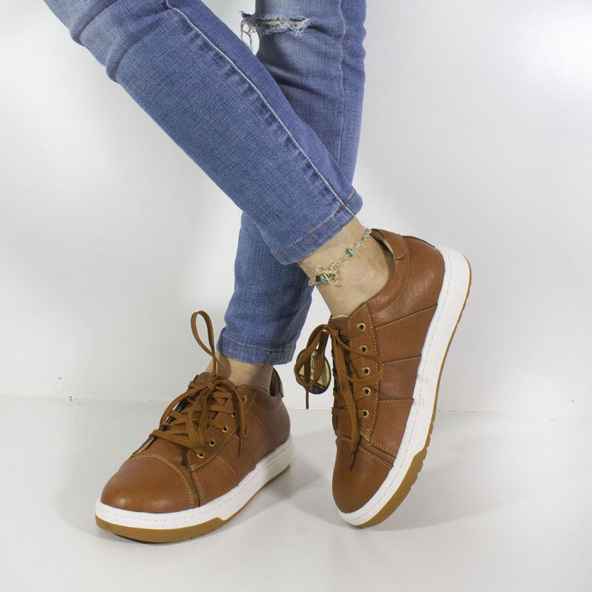 Zapatilla Cuero 442 Caramelo - Stock