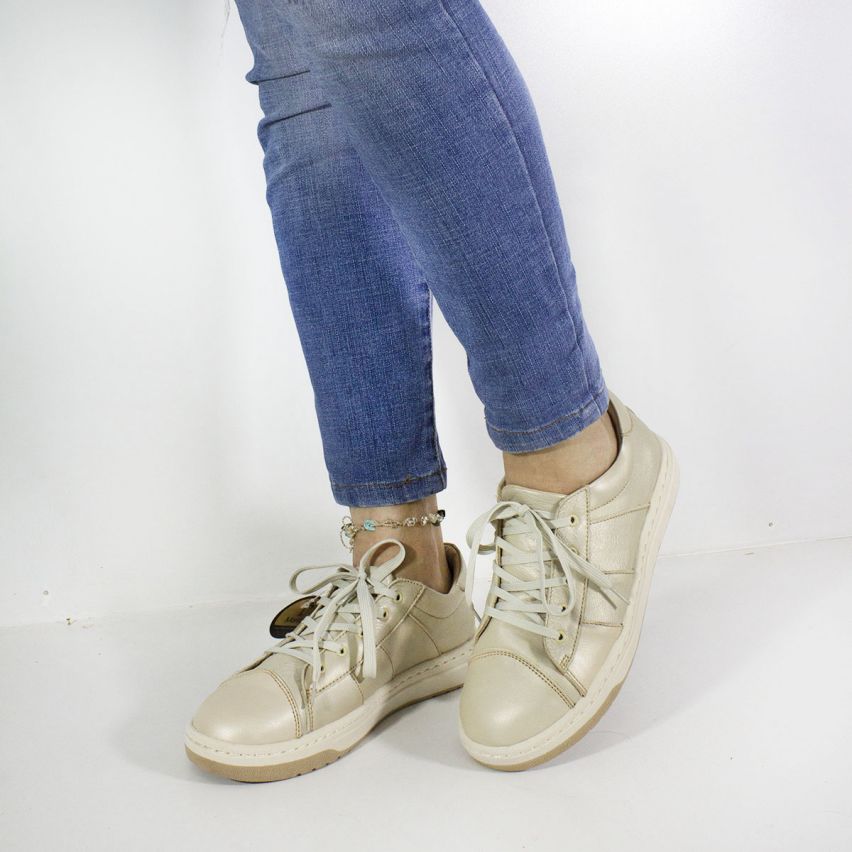 Zapatilla Puro Cuero 442 Hueso - Stock