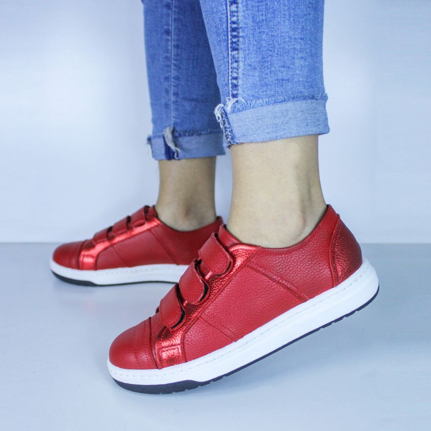 Zapatilla Cuero 443 Rojo  Floater - Stock