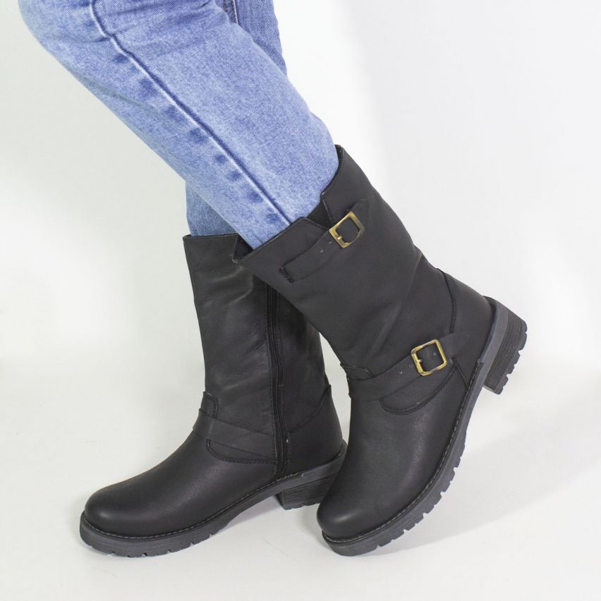 Botin Puro Cuero 466 Negro - Stock