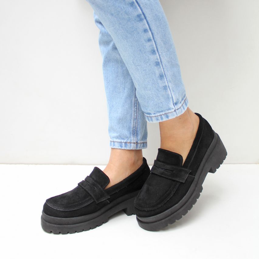 Mocasin Puro Cuero 1067 NEGRO - Stock