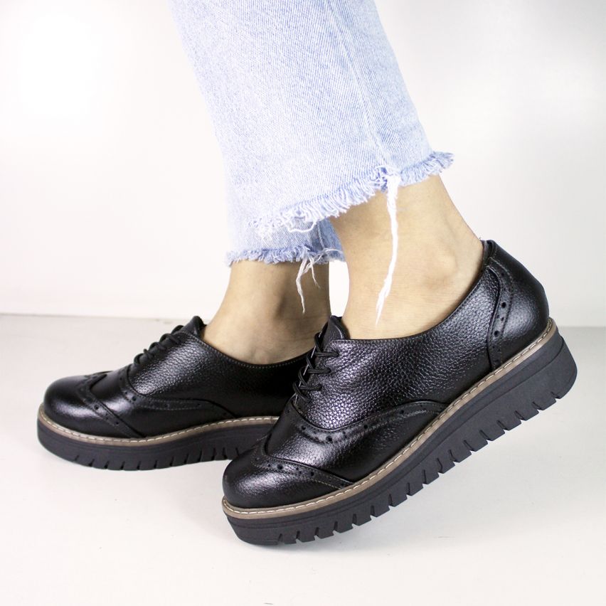 Zapato  Cuero 515 Negro - Stock