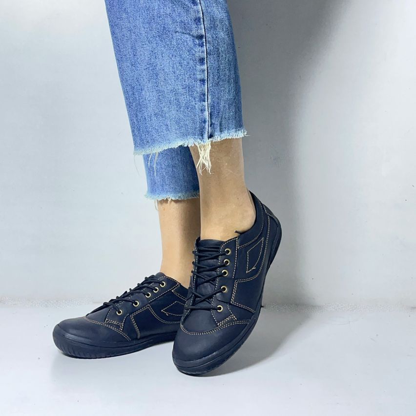 Zapatilla Cuero 517N Negro   - Stock