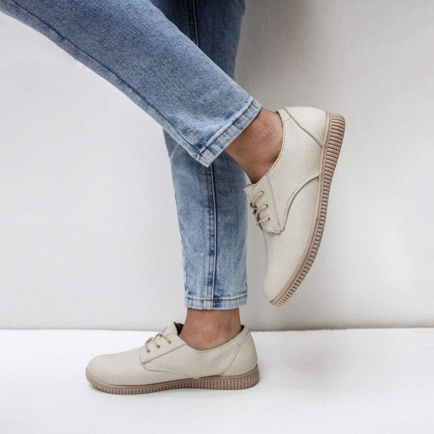 Zapato Puro Cuero 590 Hueso - Stock