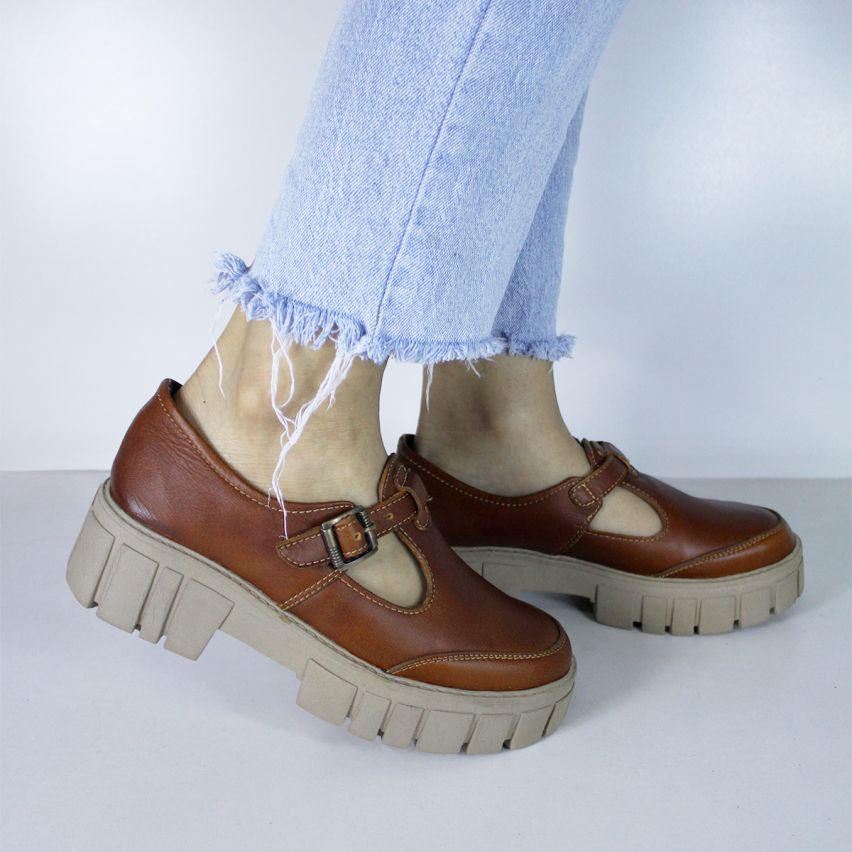 Mocasin Puro Cuero 605 Caramelo - Stock