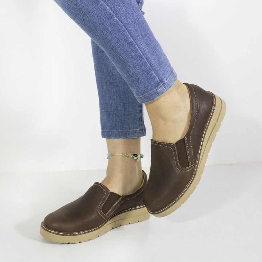 Mocasin Puro Cuero 637 Marron - Stock