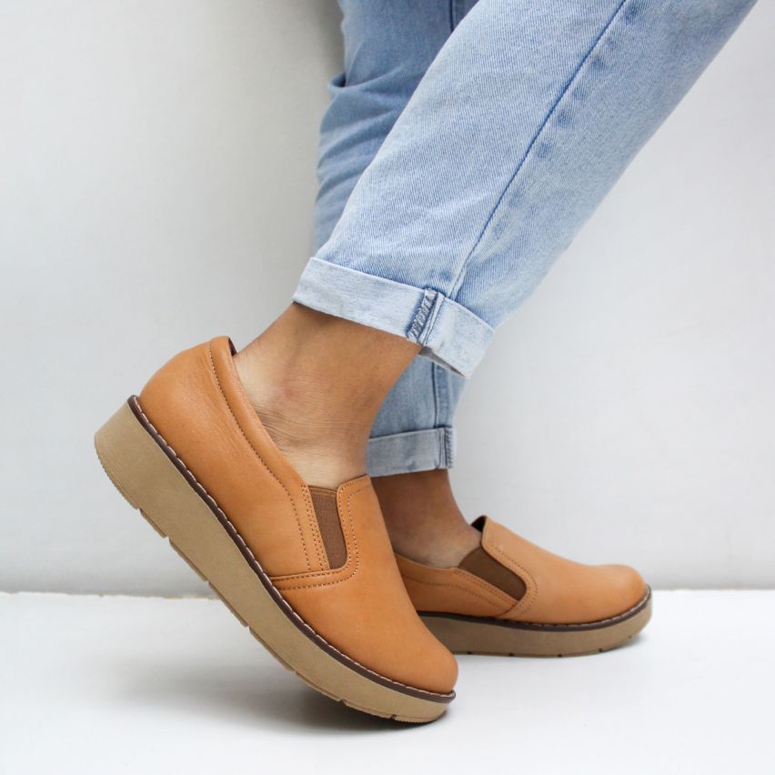 Zapato Puro Cuero 637 Miel - Stock