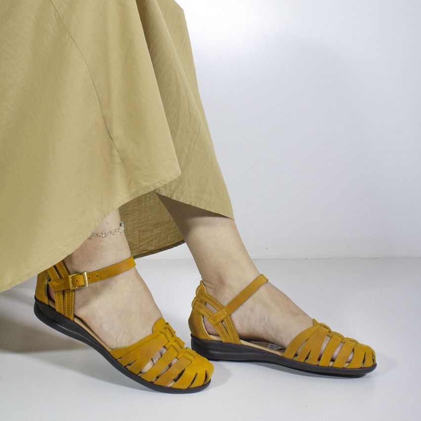 sandalia Puro Cuero 657 Amarillo - Stock