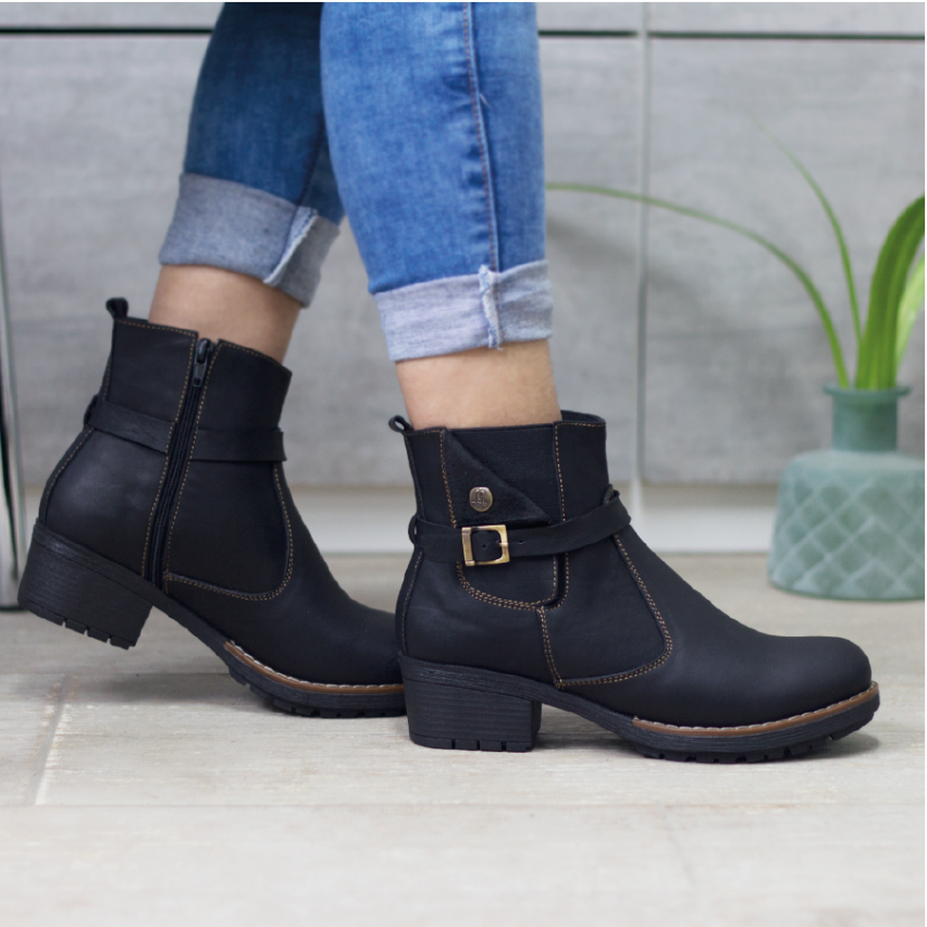 Botin Puro Cuero 710 Negro - Stock