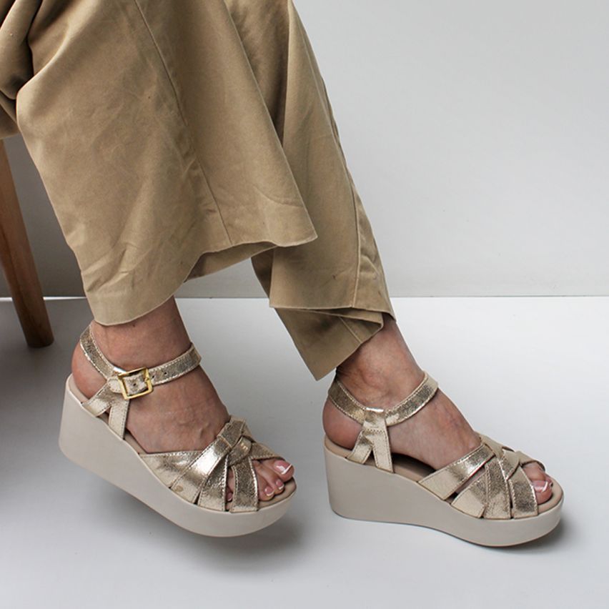 sandalia Puro Cuero 770 Dorado - Stock