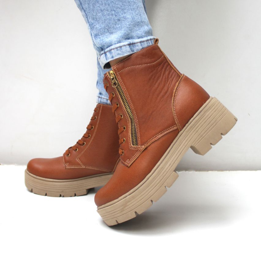 Botin Puro Cuero 815  Caramelo - Stock