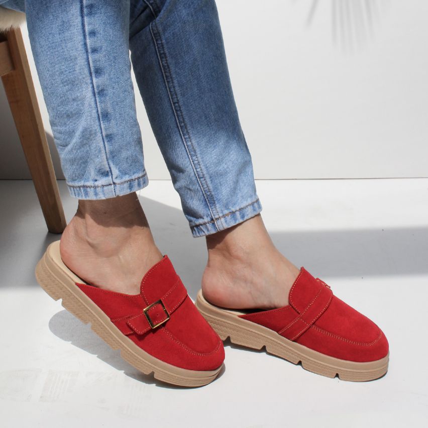 Mocasin Puro Cuero 852 Rojo - Stock