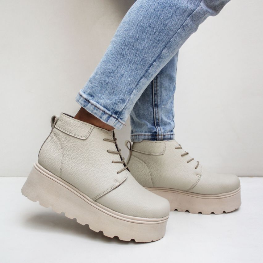 Botin Puro Cuero 856 Hueso - Stock