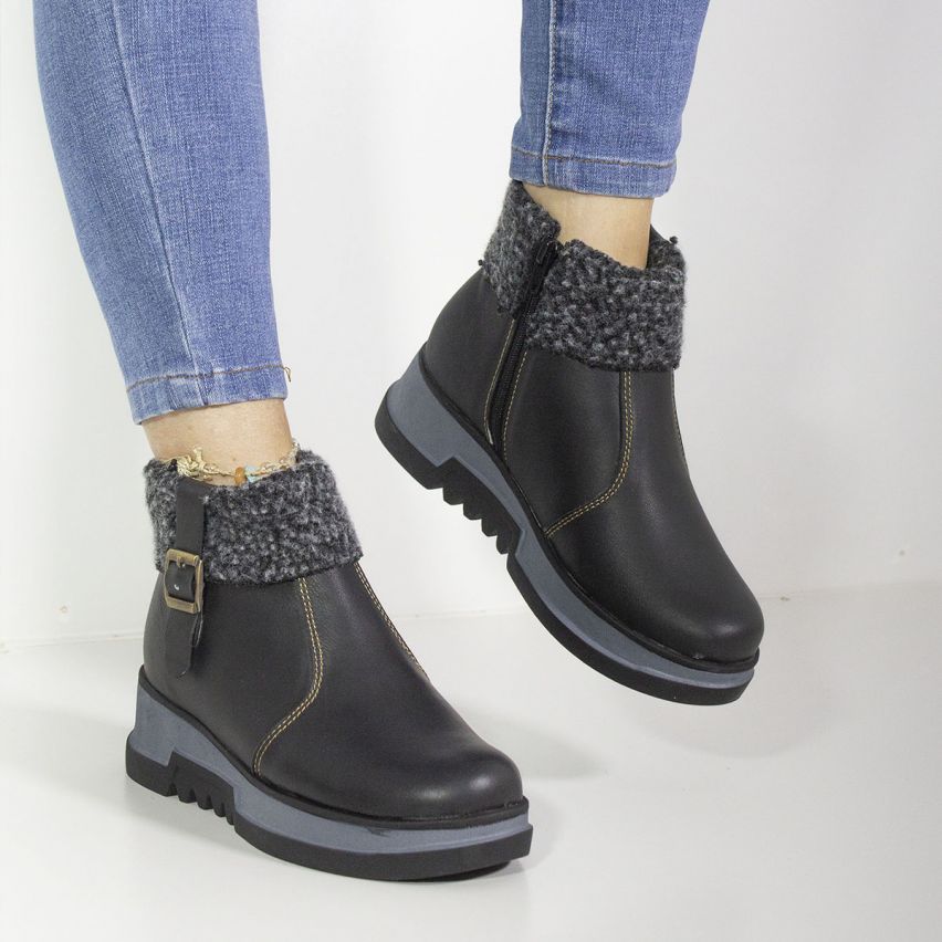 Botin Cuero 866 Negro - Stock